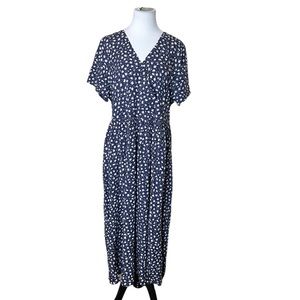 Madewell Blue Floral Faux Wrap Maxi Dress